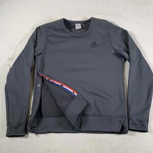 NBA All Star Sweatshirt Mens Medium Pullover Crewneck Snap Sides Adidas Basketba